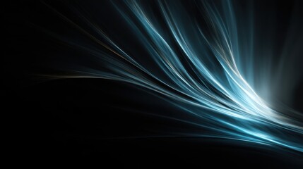 Ethereal Blue Light Flow on Dark Background for Digital Creations