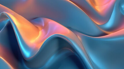 Abstract Colorful Satin Fabric Background with Flowing Waves