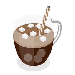 3D Isometric Flat Vector Set of Coffee Beverages, Cafe Menu. Item 11