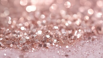 Cute sparkly rose gold glitter background for creative projects