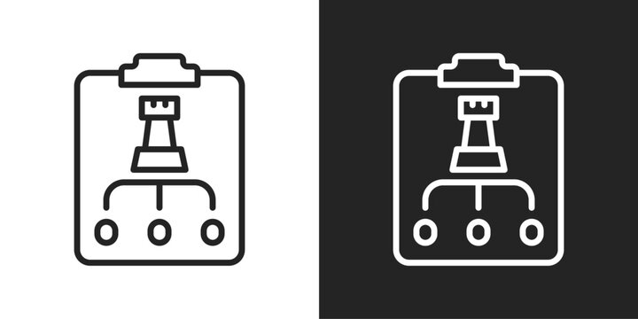Framework Icon In Black And White Line Style