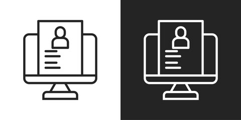 Onboarding Icon In Black And White Line Style