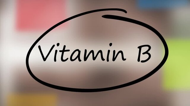 Vitamin B Black Marker Writing on Glass Surface