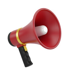 Red megaphone isolated on transparent background