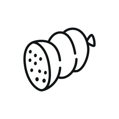 Sausage vector outline. Sign for a grocery store.
