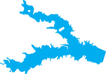 Fototapeta premium Richland-Chambers Reservoir Texas Map Editable Vector
