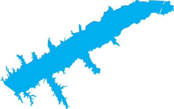 Sardis Lake, Mississippi Map Editable Vector
