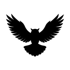 Flying owl silhouette vector