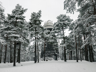 Old observatory tower in the Glen park. Tallinn, Estonia.