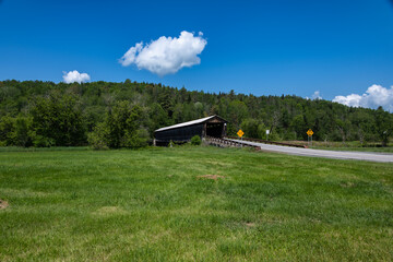 Mount Orme covered bridge crossing the Connecticut river in new hampshire
