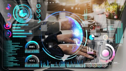 High-tech global network connection interface showing worldwide digital communication, data exchange, and internet connectivity. Global connection, data interaction, and worldwide communication. Thunk