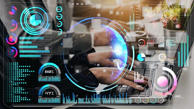 High-tech global network connection interface showing worldwide digital communication, data exchange, and internet connectivity. Global connection, data interaction, and worldwide communication. Thunk - Powered by Adobe
