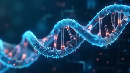 3D DNA structure with digital illustration. - Powered by Adobe