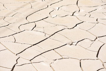 cracked earth, clay, without water, dried up pond