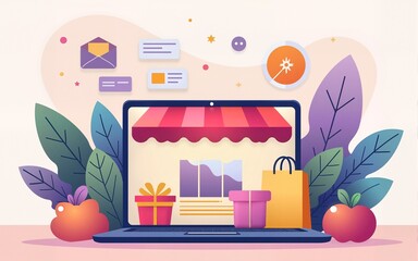 online shopping concept illustration. High quality
