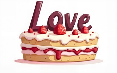 love cake modern typography t-shirt or apparel design inspirational quote for poster, vector print. High quality