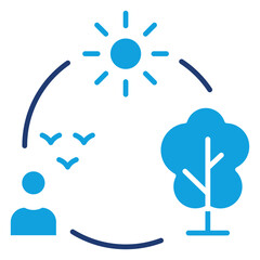 Ecosistem Flat Blue Icon
