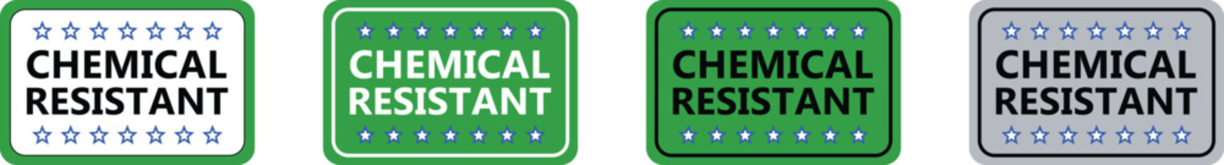 Chemical resistant png | Chemical resistant label png 
| Chemical resistant label set in green and gray for industrial and safety applications