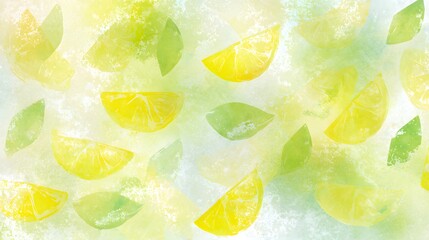 Vibrant lemon watercolor illustration fresh citrus slices airy background perfect for design prints