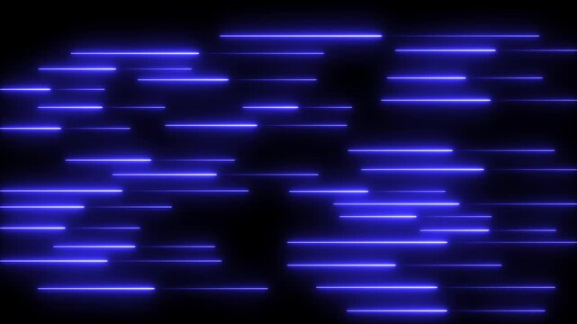 Abstract Blue Neon Light Streaks Moving Fast on Black Background image photo