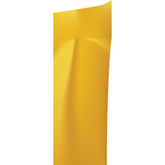 Abstract Golden Yellow Shape With Smooth Curved Lines And Subtle Lighting Effect Isolated On White Background Studio Shot