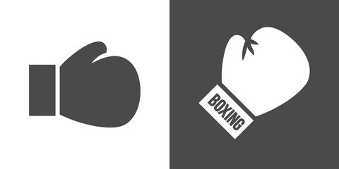 Boxing gloves icon. Part of a boxer's or fighter's equipment. Symbol of strength, punching, or a competitive match. A sporting attribute. Raster icon.