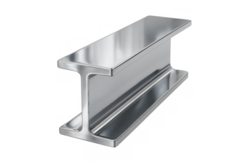 Steel i-beam profile representing strength, industrial construction, structural support, building materials on transparent background