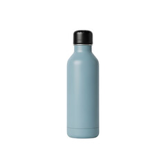 Naklejka premium Light blue reusable water bottle with black cap isolated on white or transparent png