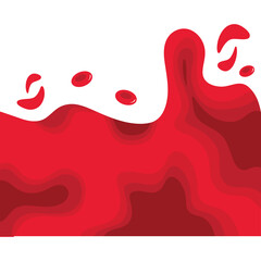 Abstract Red Wave Pattern With Blood Cells Flowing On White Background And Transparent Background Isolated Medical Healthcare Science