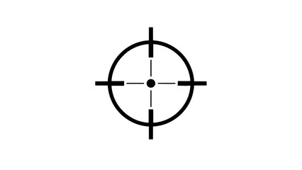 Vector illustration of crosshair target icon, representing focus and precision, isolated on transparent background 
