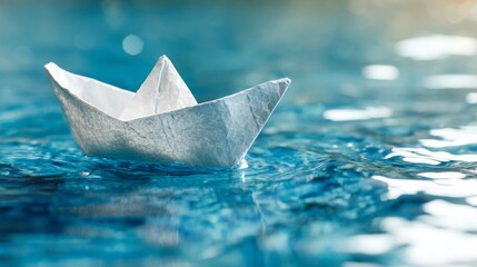 Metaphor for overcoming obstacles: a paper boat turning into a success symbol, illustrating business adaptability.