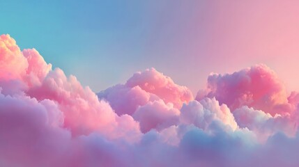 
Pastel dreamy cloud gradient of pink, blue, and purple, abstract fantasy sky background.