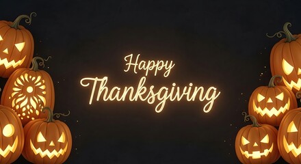 Elegant Thanksgiving Banner with Pumpkins