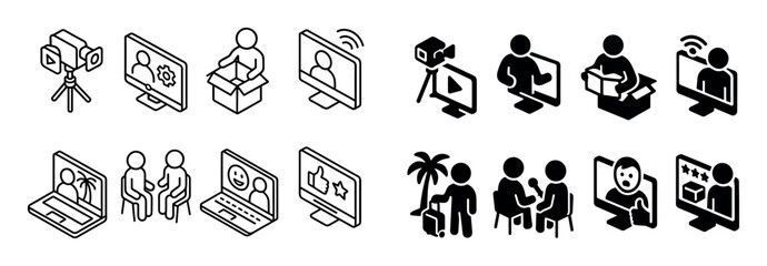 Fototapeta premium Isometric Blogger Icons