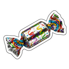 Colorful candy wrapped in bright decorative foil.