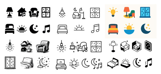 Home decor icons collection