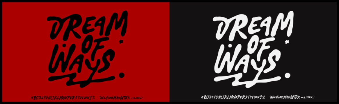 Liquid brush vector font. Hand drawn liquid font with uppercase and variation. Rough and grunge typography