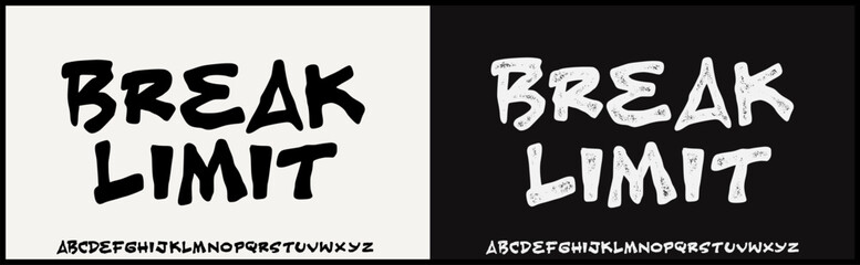 Rough handmade vector font. Rough and rough textured alphabet. Grunge and horror vibe typography.