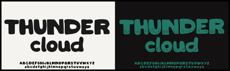 Hand drawn vector font. Regular and textured style font. Rough and grunge typography. Alphabet with uppercase and lowercase.