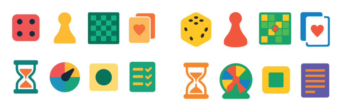 Colorful Board Game Icons