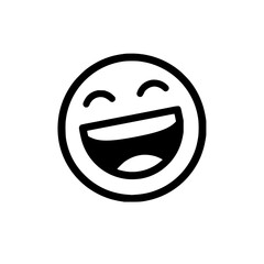 Fototapeta premium Laughing emoji happy face smiley emoticon cheerful expression joy happiness positive emotion vector graphic