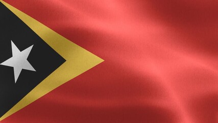 3D-Illustration of a East Timor flag - realistic waving fabric flag.