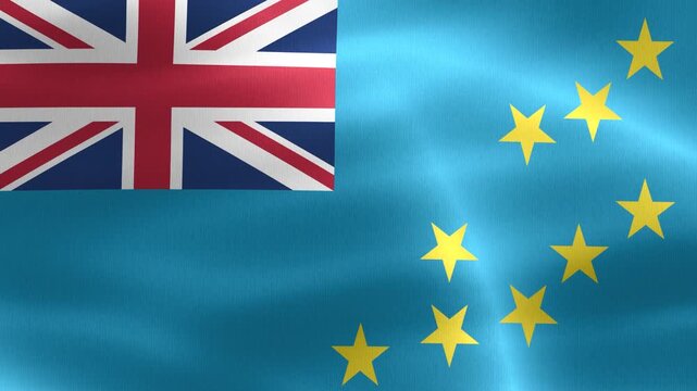3D-Illustration of a Tuvalu flag - realistic waving fabric flag.