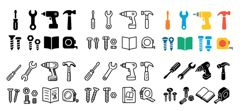 Various tool icons in different styles