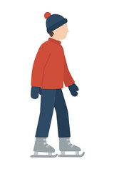 A person standing on a pair of ice skates, suitable for winter sports or recreational activities