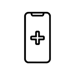 Obraz premium Mobile health app icon plus sign healthcare medical symbol cross digital technology telemedicine aid 100 char