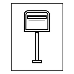 Mailbox post letter box delivery receive send mail correspondence communication outline graphic vector icon 100