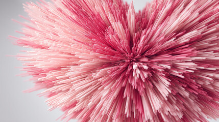 Obraz premium Exploding knitted heartburst thousands of yarn threads radiating outward like a Valentine firework