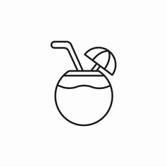 coconut cocktail icon sign vector