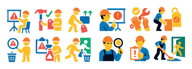 Fototapeta premium Workplace Safety Icons